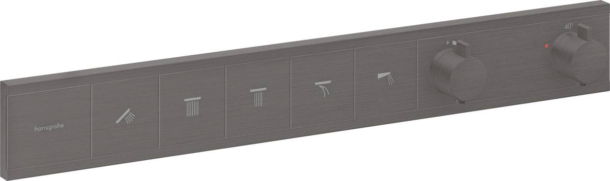 HANSGROHE RainSelect Termostat pod omítku pro 5 spotřebičů #15384340 - kartáčovaný černý chrom