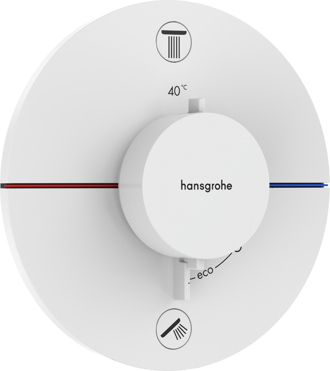 HANSGROHE ShowerSelect Comfort S Termostat pod omítku pro 2 spotřebiče se zabudovanou bezpečnostní kombinací podle EN1717 #15556700 - matná bílá