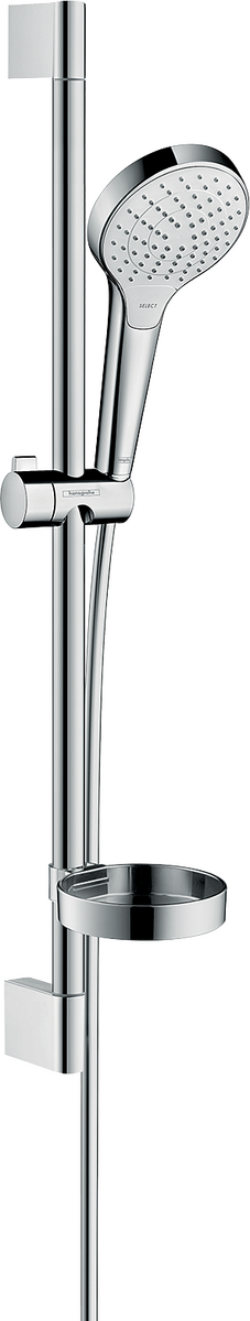 HANSGROHE Croma Select S Sprchová sada Vario se sprchovou tyčí 65 cm a miskou na mýdlo #26566400 - bílá/chrom