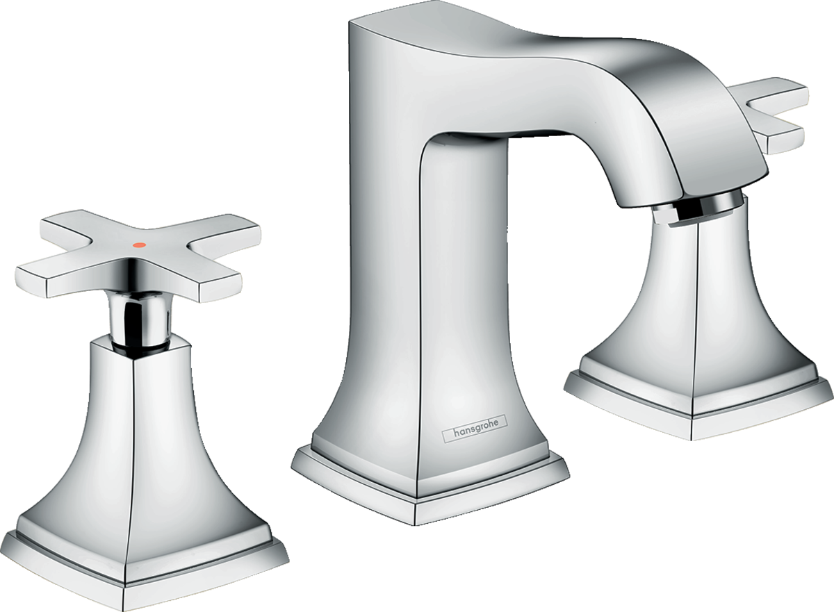 HANSGROHE Metropol Classic 3otvorová umyvadlová baterie 110 s křížovými rukojeťmi a výsuvnou odpadní soupravou #31306000