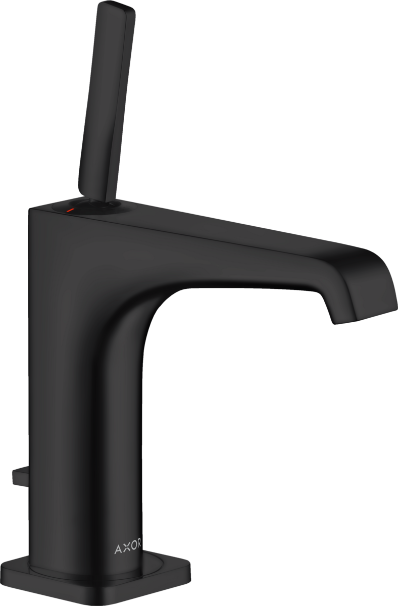 HANSGROHE AXOR Citterio E Páková umyvadlová baterie 130 s kolíkovou rukojetí a odtokovou soupravou s táhlem #36100670 - matná černá