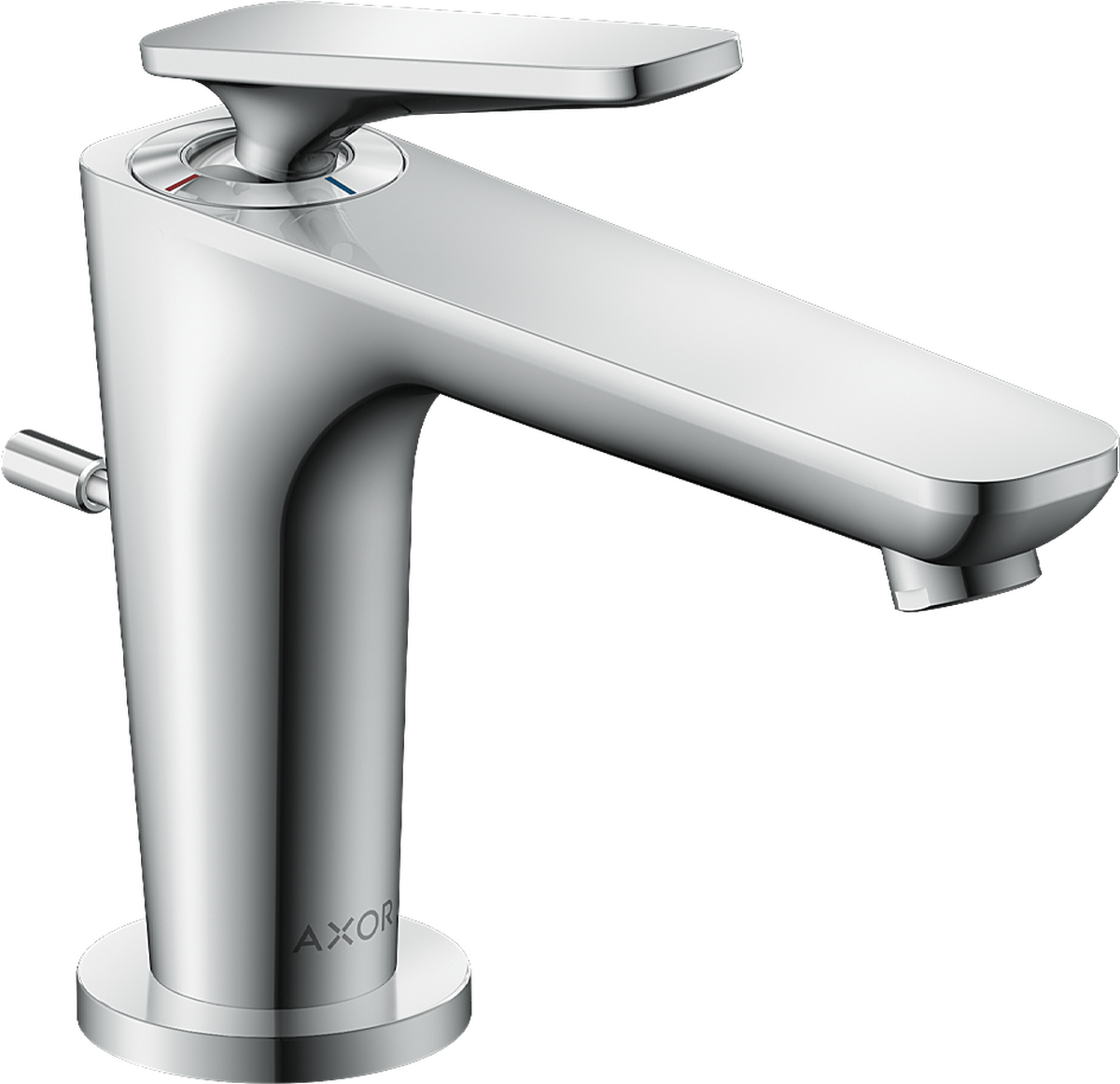 HANSGROHE AXOR Citterio C jednopáková umyvadlová baterie 90 s funkcí Coolstart pro umyvadla a výsuvným odpadem #49010000 - chrom
