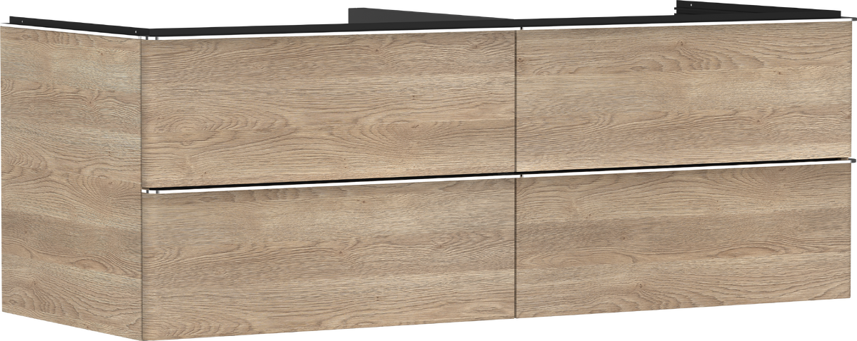 HANSGROHE Xelu Q Skříňka pod umyvadlo přírodní dub 1360/550 se 4 zásuvkami pro desku s výřezem uprostřed #54088000 - přírodní dub