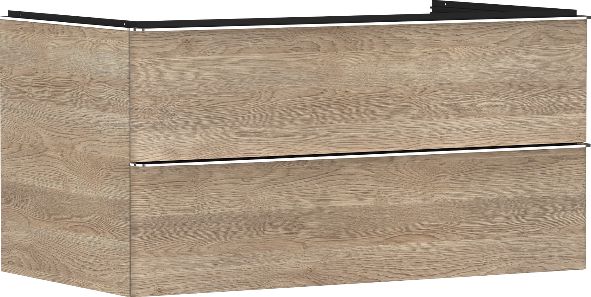 HANSGROHE Xelu Q Skříňka pod umyvadlo přírodní dub 980/550 se 2 zásuvkami pro desku s výřezem uprostřed #54080000 - přírodní dub