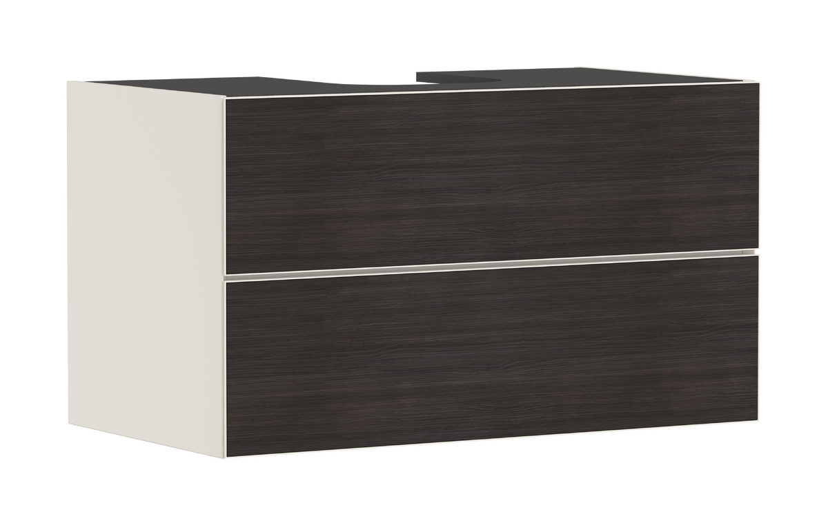 HANSGROHE Xevolos E Skříňka pod umyvadlo písková matná béžová 980/550 se 2 zásuvkami pro desku s výřezem uprostřed #54191730 - písková matná béžová