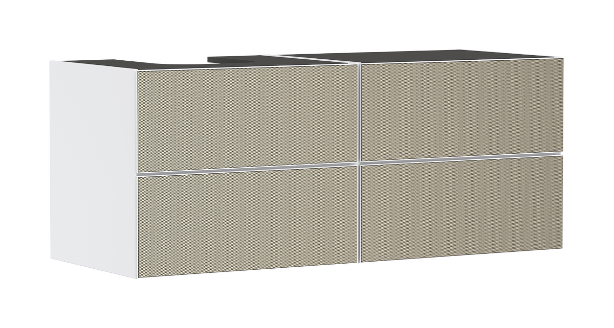 HANSGROHE Xevolos E Skříňka pod umyvadlo matná bílá 1370/550 se 4 zásuvkami pro desku s výřezem vlevo #54236390 - matná bílá