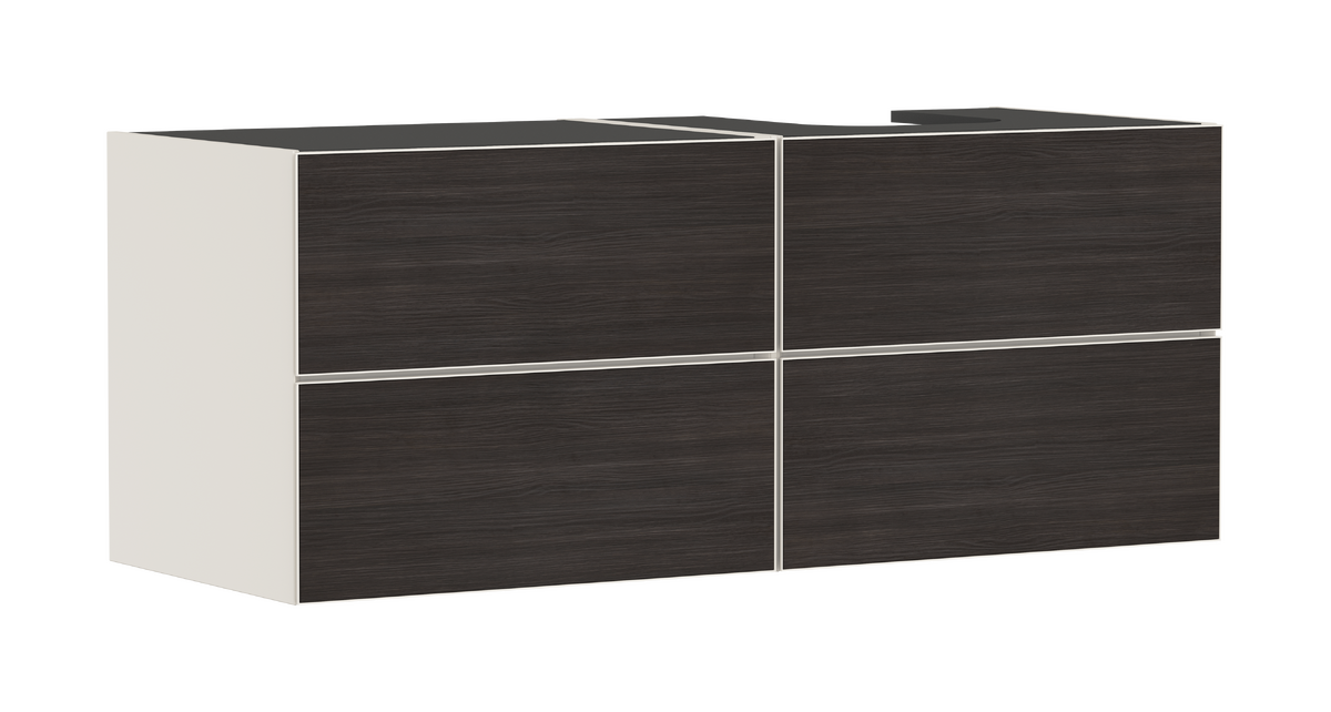 HANSGROHE Xevolos E Skříňka pod umyvadlo písková matná béžová 1370/550 se 4 zásuvkami pro desku s výřezem vpravo #54240730 - písková matná béžová