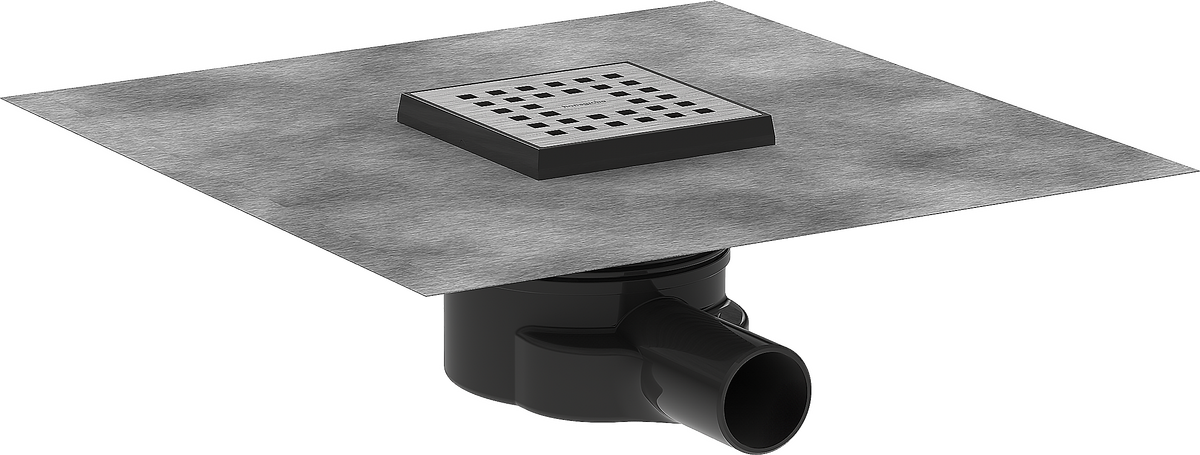 HANSGROHE RainDrain Point Úplná sada podlahové vpusti 100/100 #56246800 - kartáčovaná nerezová ocel
