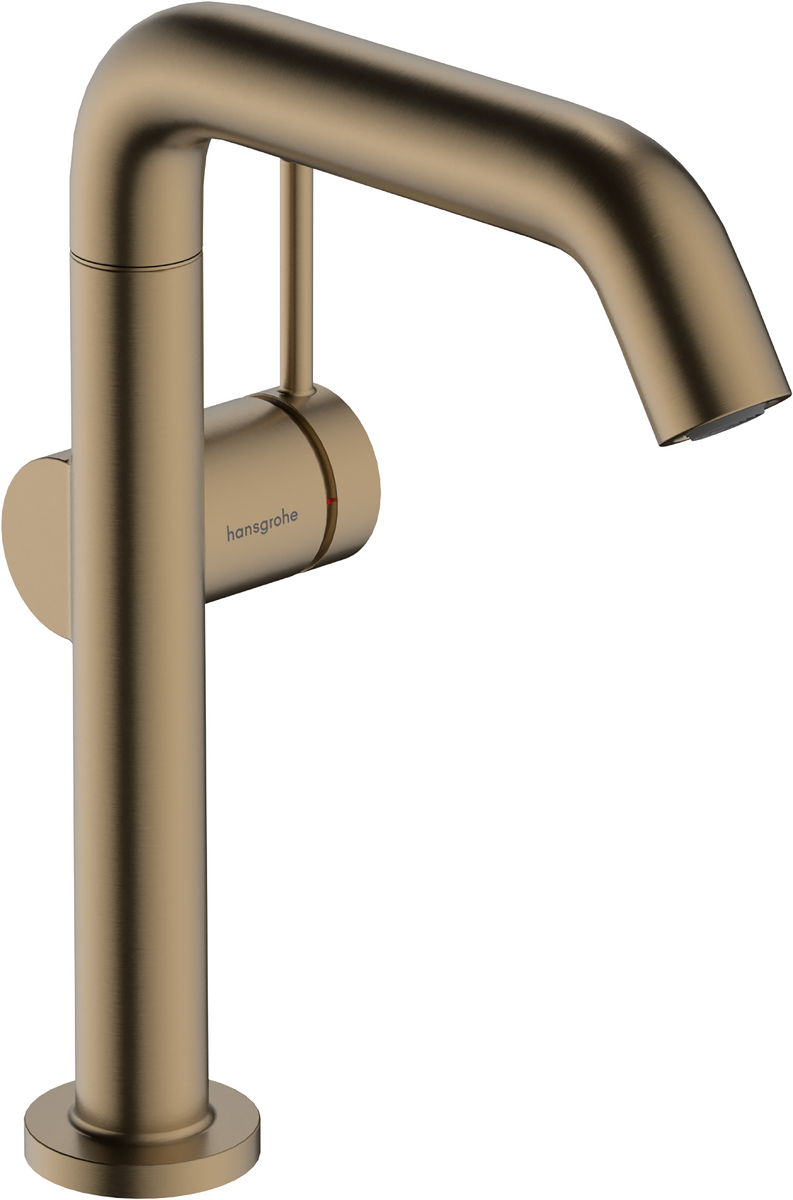 HANSGROHE Tecturis S Páková umyvadlová baterie 210 Fine CoolStart EcoSmart+ s otočným výtokem a odtokovou soupravou Push-Open #73360140 - kartáčovaný bronz