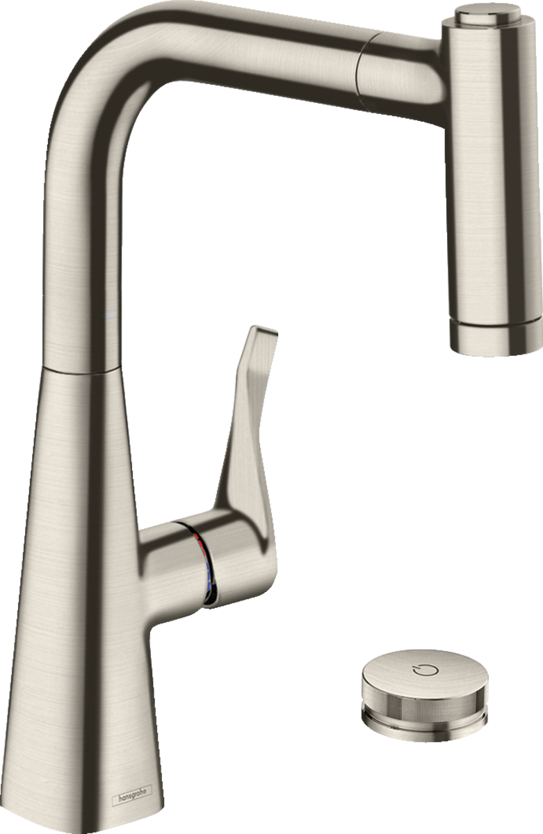 HANSGROHE Metris Select M71 2otvorová jednopáková kuchyňská baterie 220, výsuvný výtok, 2 trysky, sBox #73805800