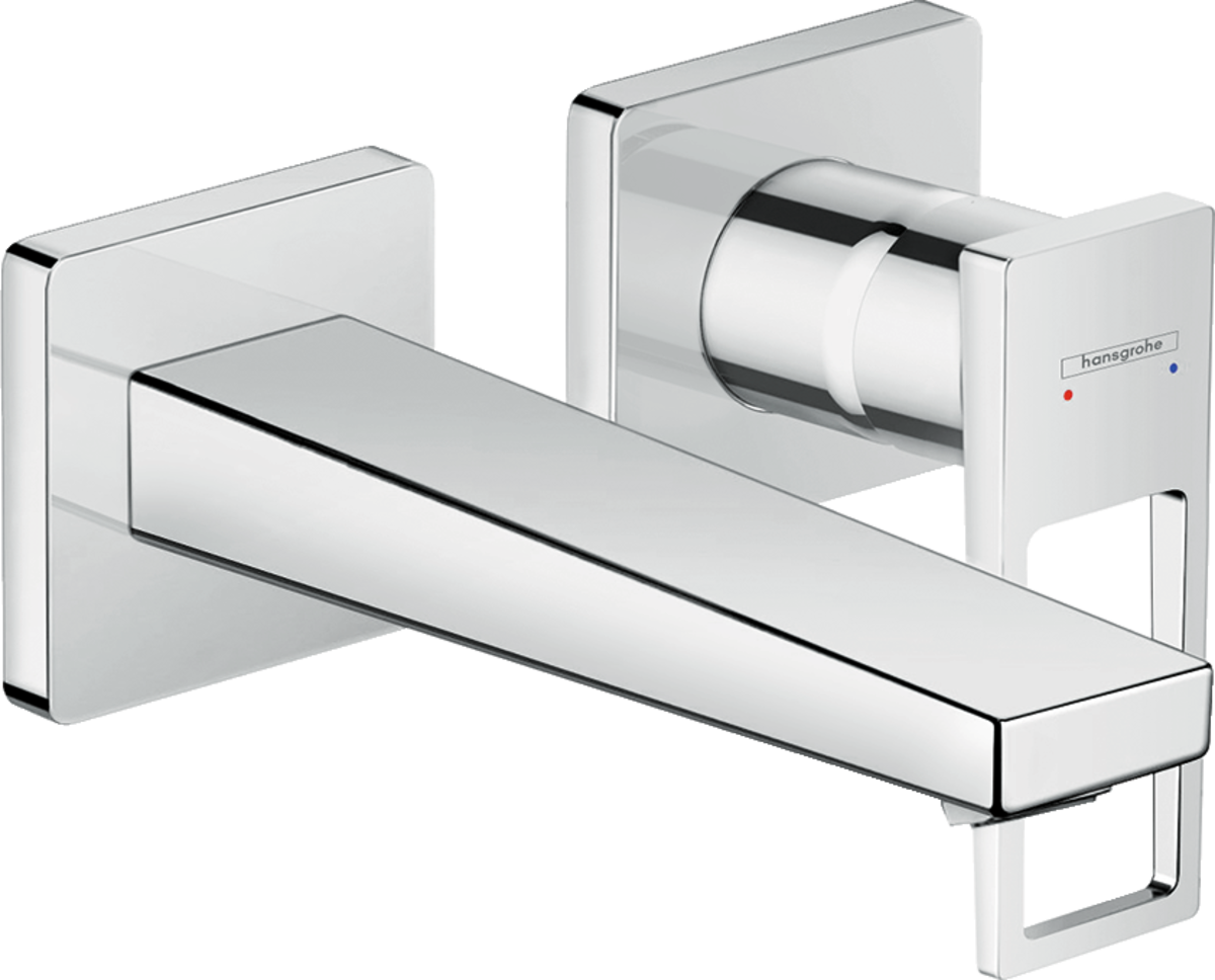 HANSGROHE Metropol podomítková jednopáková umyvadlová baterie k montáži na stěnu s obloukovým ramínkem a výtokovou trubicí 16,5 cm #74525000 - chrom