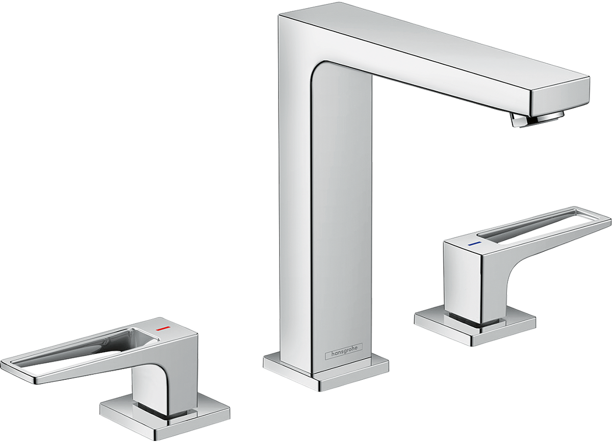 HANSGROHE Metropol tříotvorová umyvadlová baterie 160 s obloukovými rukojeťmi a výsuvným odpadem #74515000 - chrom
