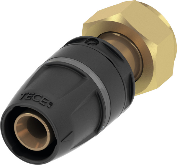 TECE TECElogo-Push screw connection, flat sealing dimension 16 x 1/2", red brass/Si-bronze #8733201