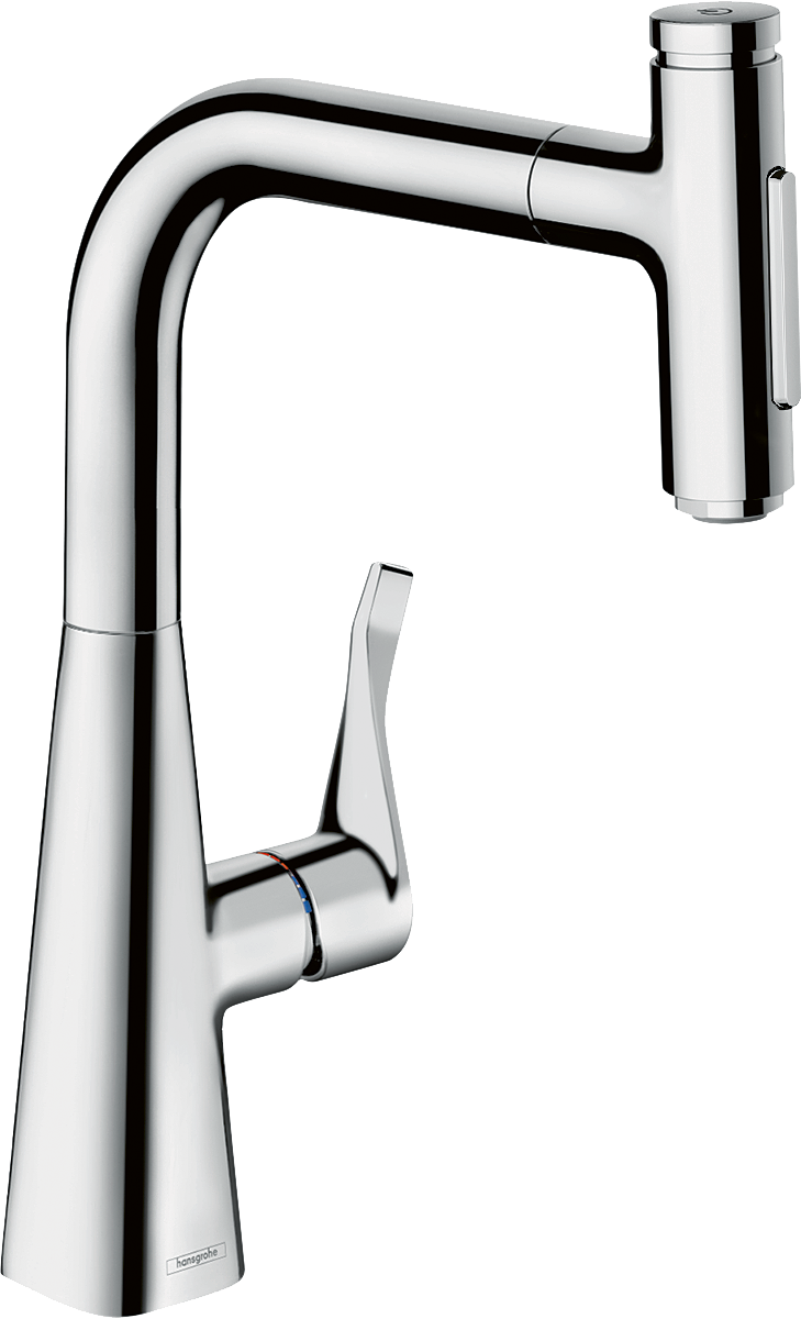 HANSGROHE Metris Select M71 dřezová baterie 240, vytahovatelná sprška, 2jet, sBox #73817000 - chrom