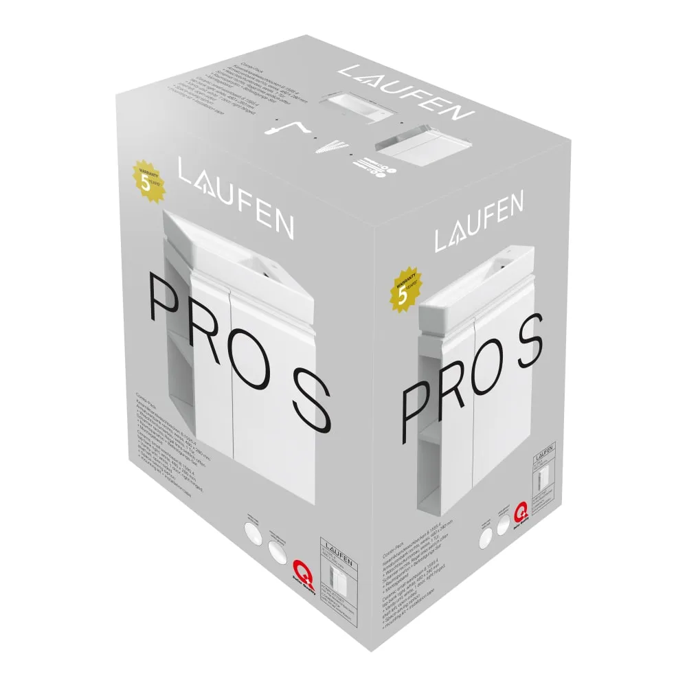 LAUFEN PRO S Umývátko asymetrické pravé H815954 se skříňkou, vč. sifonu a upevňovací sady 480 x 280 x 690 mm #H8629644751041 - 475 - Bílá lesklá