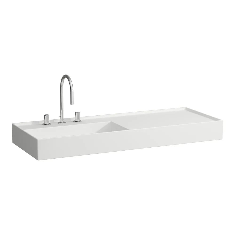 LAUFEN Kartell LAUFEN Umyvadlo do nábytku, s odkládací plochou vpravo, včetně odpadního ventilu (neuzavíratelný) H898301 1200 x 460 x 120 mm #H8133327571581 - 757 - Bílá mat