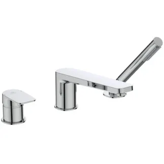 IDEAL STANDARD TONIC II - Vanová baterie na okraj vany 392x282x198 mm, svislá vzdálenost ke středové výpusti 220 mm, chrom, 20,0 l/min (3 bar) - technologie Click, EPD, FirmaFlow, povrch SmartShine #A6348AA - chrom