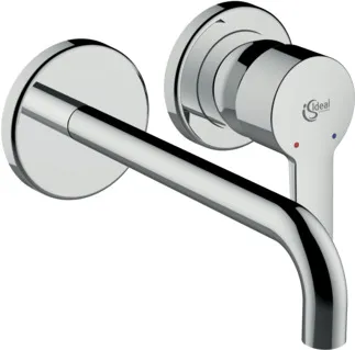 IDEAL STANDARD CONNECT BLUE - Nástěnná umyvadlová baterie 193x213x128,5 mm, svislá vzdálenost od středu výpusti 204 mm, chrom, nutná sada 1 (A5948), 14 l/min (3 bar), bez výsuvného odpadu - Skrytý perlátor, technologie Click, EPD, povrch SmartShine #A5933AA - chrom