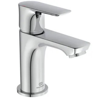 IDEAL STANDARD CONNECT AIR - umyvadlová baterie 48x125,5x136 mm, svislá vzdálenost od středu výpusti 90 mm, chrom, 5 l/min (3 bar), bez výsuvného odpadu - EasyFix, perlátor, omezovač průtoku, EPD, povrch SmartShine #A7018AA - chrom