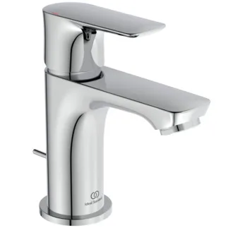 IDEAL STANDARD CONNECT AIR - umyvadlová baterie 48x143x136 mm, svislá vzdálenost od středu výpusti 90 mm, chrom, 5 l/min (3 bar), s výsuvným odpadem - EasyFix, perlátor, omezovač průtoku, EPD, povrch SmartShine #A7014AA - chrom
