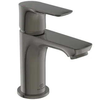 IDEAL STANDARD CONNECT AIR - umyvadlová baterie 48x125,5x136 mm, svislá vzdálenost od středu výpusti 90 mm, magneticky šedá, 5 l/min (3 bar), bez výsuvného odpadu - EasyFix, perlátor, omezovač průtoku, EPD, PVD technologie #A7018A5 - magneticky šedá