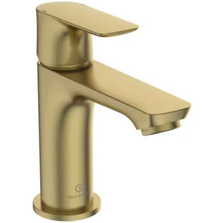 IDEAL STANDARD CONNECT AIR - umyvadlová baterie 48x145,5x146 mm, svislá vzdálenost od středu výpusti 107 mm, broušené zlato, 5 l/min (3 bar), bez výsuvného odpadu - EasyFix, perlátor, omezovač průtoku, EPD, PVD technologie #A7010A2 - Brushed Gold