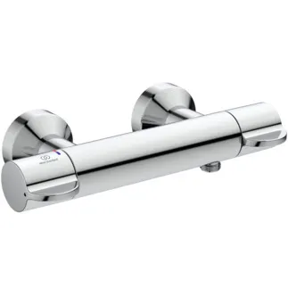 IDEAL STANDARD CERAPLUS SAFE - sprchová baterie AP 296x133x70 mm v chromu, 22 l/min (3 bary) - termostatická funkce, úspora vody a energie, CoolBody, tepelná dezinfekce, bezpečnostní zámek, povrch SmartShine #A6871AA - chrom