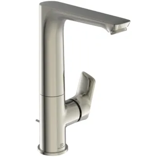IDEAL STANDARD CONNECT AIR - umyvadlová baterie 95x177,5x247 mm, svislá vzdálenost od středu výpusti 140 mm, stříbrná bouře, 5 l/min (3 bar), s výsuvným odpadem - EasyFix, perlátor, omezovač průtoku, EPD, FirmaFlow, PVD technologie #A7020GN - nerezová ocel