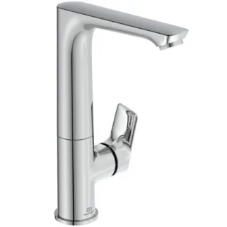 IDEAL STANDARD CONNECT AIR - umyvadlová baterie 95x177,5x247 mm, svislá vzdálenost od středu výpusti 140 mm, chrom, 5 l/min (3 bar), bez výsuvného odpadu - EasyFix, perlátor, omezovač průtoku, EPD, FirmaFlow, povrch SmartShine #A7023AA - chrom