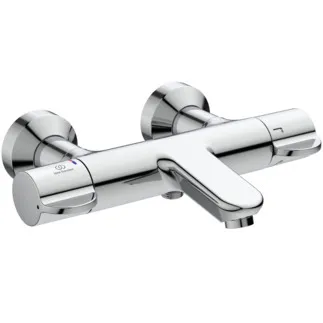 IDEAL STANDARD CERAPLUS SAFE - nástěnná vanová baterie 296x229x70 mm, svislá vzdálenost od středu výtoku 194 mm, chrom, 20,0 l/min (3 bar) - termostatická funkce, úspora vody a energie, CoolBody, tepelná dezinfekce, bezpečnostní zámek, povrch SmartShine #A6873AA - chrom