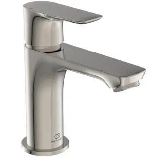 IDEAL STANDARD CONNECT AIR - umyvadlová baterie 48x145,5x146 mm, svislá vzdálenost od středu výpusti 107 mm, stříbrná bouře, 5 l/min (3 bar), bez výsuvného odpadu - EasyFix, perlátor, omezovač průtoku, EPD, PVD technologie #A7010GN - nerezová ocel