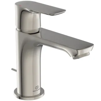 IDEAL STANDARD CONNECT AIR - umyvadlová baterie 48x160x146 mm, svislá vzdálenost od středu výpusti 107 mm, stříbrná bouře, 5 l/min (3 bar), s výsuvným odpadem - EasyFix, perlátor, omezovač průtoku, EPD, PVD technologie #A7007GN - nerezová ocel
