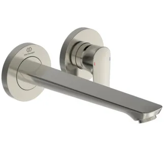 IDEAL STANDARD CONNECT AIR - nástěnná umyvadlová baterie 193x241x106 mm, svislá vzdálenost od středu výtoku 225 mm, stříbrná bouře, nutná sada 1 (A5948), 5 l/min (3 bar), bez výsuvného odpadu - omezovač průtoku, FirmaFlow, PVD technologie #A7009GN - nerezová ocel