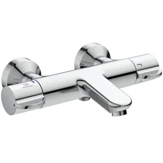 IDEAL STANDARD CERAPLUS SAFE - nástěnná vanová baterie 296x205x70 mm, svislá vzdálenost od středu výtoku 167 mm, chrom, 20,0 l/min (3 bary) - termostatická funkce, úspora vody a energie, CoolBody, tepelná dezinfekce, bezpečnostní zámek, povrch SmartShine #A6874AA - chrom