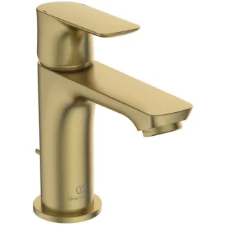 IDEAL STANDARD CONNECT AIR - umyvadlová baterie 48x160x146 mm, svislá vzdálenost od středu výpusti 107 mm, broušené zlato, 5 l/min (3 bar), s výsuvným odpadem - EasyFix, perlátor, omezovač průtoku, EPD, PVD technologie #A7007A2 - Brushed Gold