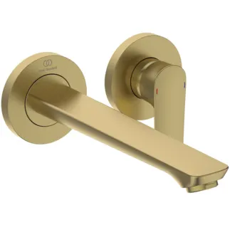 IDEAL STANDARD CONNECT AIR - Nástěnná umyvadlová baterie 193x241x106 mm, svislá vzdálenost od středu výpusti 225 mm, broušené zlato, nutná sada 1 (A5948), 5 l/min (3 bar), bez výsuvného odpadu - omezovač průtoku, FirmaFlow, PVD technologie #A7009A2 - Brushed Gold