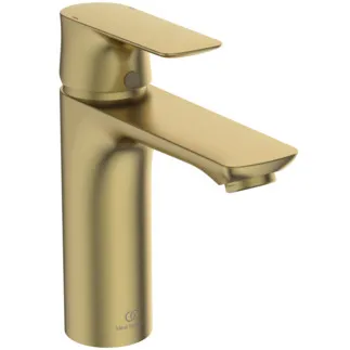 IDEAL STANDARD CONNECT AIR - umyvadlová baterie 48x165x176 mm, svislá vzdálenost od středu výpusti 125 mm, broušené zlato, 5 l/min (3 bar), bez výsuvného odpadu - EasyFix, perlátor, technologie click, omezovač průtoku, EPD, FirmaFlow, PVD technologie #A7055A2 - Brushed Gold