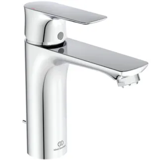IDEAL STANDARD CONNECT AIR - umyvadlová baterie 48x179x176 mm, svislá vzdálenost od středu výpusti 125 mm, chrom, 5 l/min (3 bary), s výsuvným odpadem - EasyFix, perlátor, technologie click, omezovač průtoku, EPD, FirmaFlow, povrch SmartShine #A7054AA - chrom