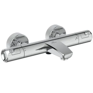 IDEAL STANDARD CERATHERM T50 - nástěnná vanová baterie 325x185x70 mm, svislá vzdálenost od středu výtoku 161 mm, chrom, 22,0 l/min (3 bar) - termostatická funkce, úspora vody a energie, CoolBody, bezpečnostní zámek, povrch SmartShine #A7223AA - chrom