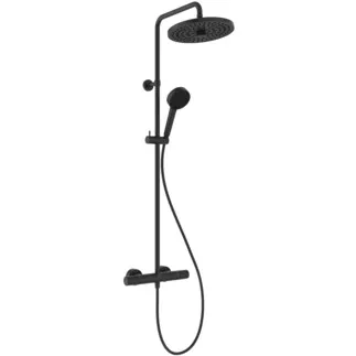 IDEAL STANDARD Ceratherm T25+ - Sprchový systém AP 315x531,5x1117 mm v černé barvě, 8,0 l/min (3 bary) - termostatická funkce, úspora vody a energie, CoolBody, bezpečnostní zámek #A7212XG - Silk Black