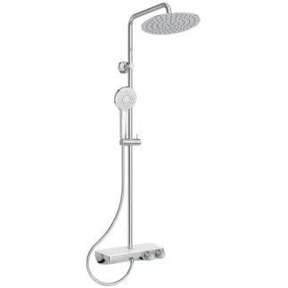 IDEAL STANDARD Ceratherm S200 - Sprchový systém AP 314x507x1134 mm v chromu, 12,0 l/min (3 bar) - CoolBody, bezpečnostní zámek #A7331AA - Chrome