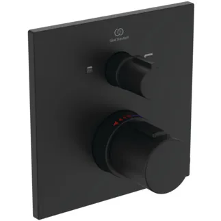 IDEAL STANDARD Ceratherm C100 - Vanová baterie pod omítku 2 163x105x163 mm v černé barvě, nutná sada 1 (A1000), 23,0 l/min (3 bar) - termostatická funkce, úspora vody a energie, bezpečnostní zámek. UPOZORNĚNÍ: Tento výrobek se přestane vyrábět a nahradí jej výrobek A8588XG. Hedvábně černá #A7522XG
