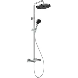 IDEAL STANDARD Ceratherm T25+ - Sprchový systém AP 315x531,5x1117 mm v chromu, 12,0 l/min (3 bary) - Termostatická funkce, úspora vody a energie, CoolBody, bezpečnostní zámek #A7210AA - Chrome