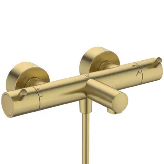 IDEAL STANDARD CERATHERM T125 - Nástěnná vanová baterie 304x181x74 mm, svislá vzdálenost od středu výpusti 164 mm, broušené zlato, 22,0 l/min (3 bar) - termostatická funkce, úspora vody a energie, bezpečnostní zámek, PVD technologie #A7588A2 - Brushed Gold