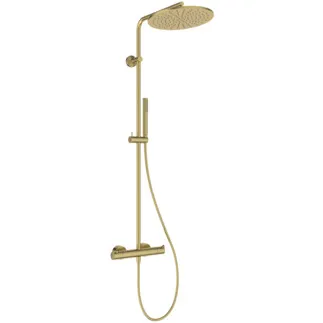 IDEAL STANDARD CERATHERM T125 - Sprchový systém AP 304x586x1191 mm v provedení kartáčované zlato, 12,0 l/min (3 bary) - Termostatická funkce, Úspora vody a energie, PVD technologie #A7589A2 - Brushed Gold