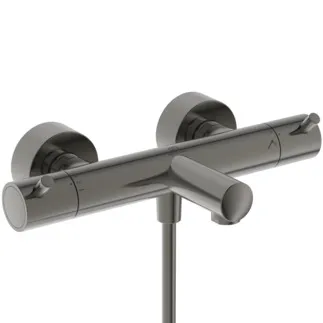 IDEAL STANDARD CERATHERM T125 - Nástěnná vanová baterie 304x181x74 mm, svislá vzdálenost od středu výtoku 164 mm, magneticky šedá, 22,0 l/min (3 bar) - Termostatická funkce, úspora vody a energie, bezpečnostní zámek, PVD technologie #A7588A5 - Magneticky šedá