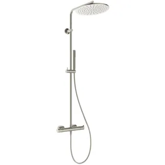 IDEAL STANDARD CERATHERM T125 - Sprchový systém AP 304x586x1191 mm ve stříbrné barvě, 12,0 l/min (3 bar) - Termostatická funkce, Úspora vody a energie, PVD technologie #A7589GN - Nerezová ocel