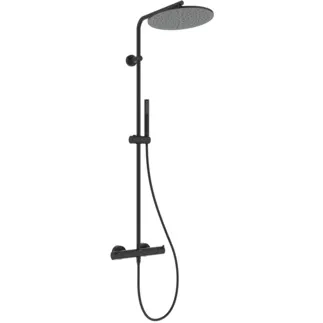 IDEAL STANDARD CERATHERM T125 - Sprchový systém AP 304x586x1191 mm v černé barvě, 12,0 l/min (3 bar) - Termostatická funkce, úspora vody a energie #A7589XG - Silk Black