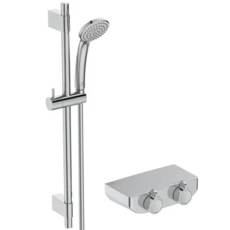 IDEAL STANDARD OX THM - nástěnná sprchová baterie 240x140x83 mm v chromu, 8 l/min (3 bary) - termostatická funkce, úspora vody a energie, CoolBody, tepelná dezinfekce, bezpečnostní zámek, povrch SmartShine #A7607AA - Chrome