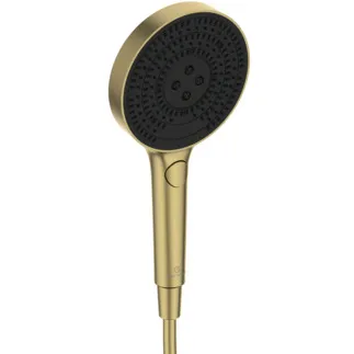 IDEAL STANDARD IDEALRAIN SOLOS - Multifunkční ruční sprcha 130x53x270 mm v barvě kartáčovaného zlata, 8 l/min (3 bary) - Easy-Grip, perlátor, variabilní režimy proudu, WRAS, omezovač průtoku, široká sprchová hlavice, PVD technologie #A7896A2 - Brushed Gold